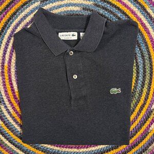 Deep charcoal classic fit Lacoste polo (size L)